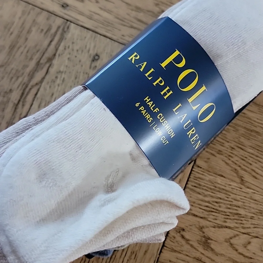 POLO RALPH LAUREN/6-PAIRS/LOW-CUT SOCKS